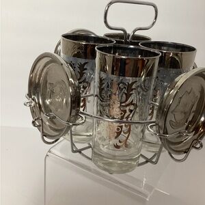 Vintage Silver and Glass Drinkware Set